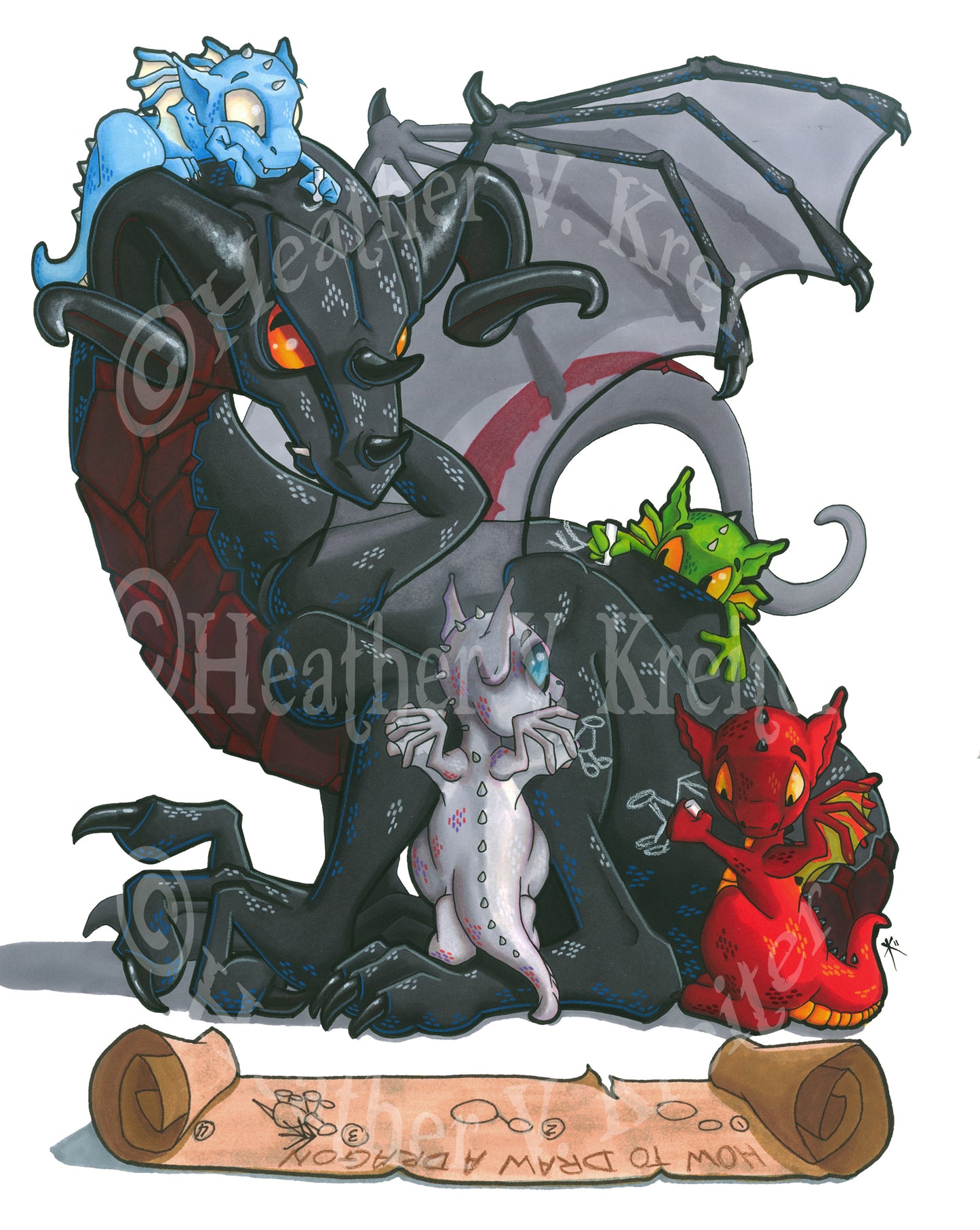 How to Draw on a Dragon Prints