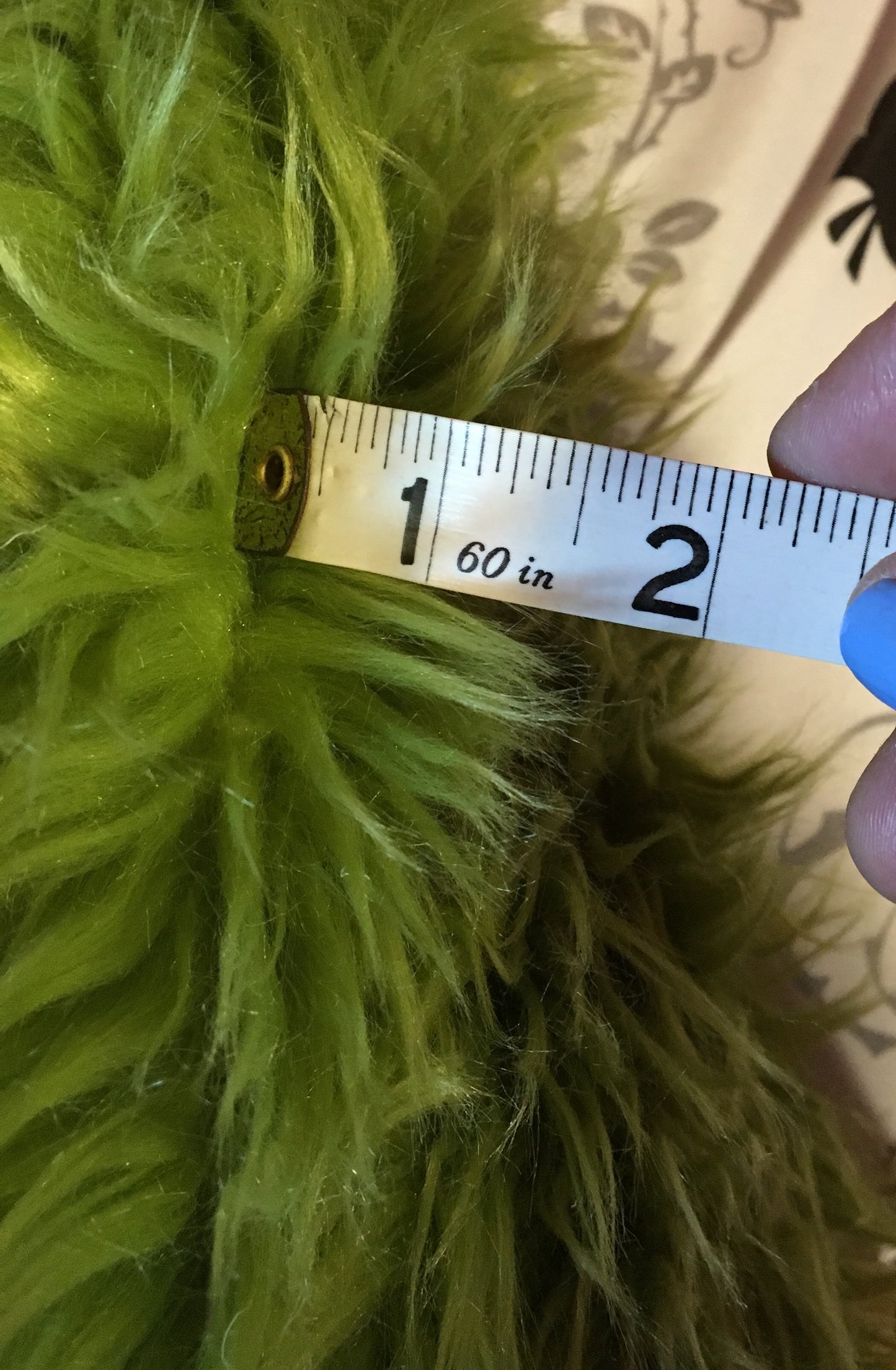 OLIVE GREEN Long Pile Faux Fur