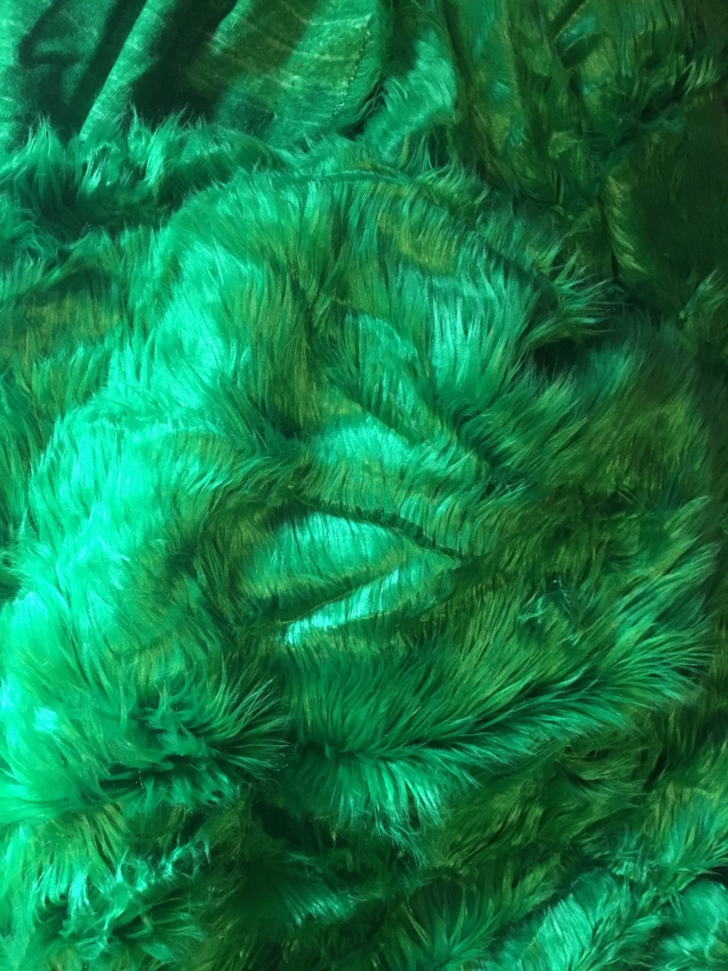 EMERALD GREEN Long Pile Faux Fur