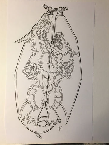 Blynn's Pendant Inked Drawing