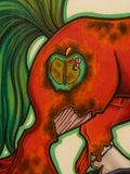 Rotten Apple Colored Drawing