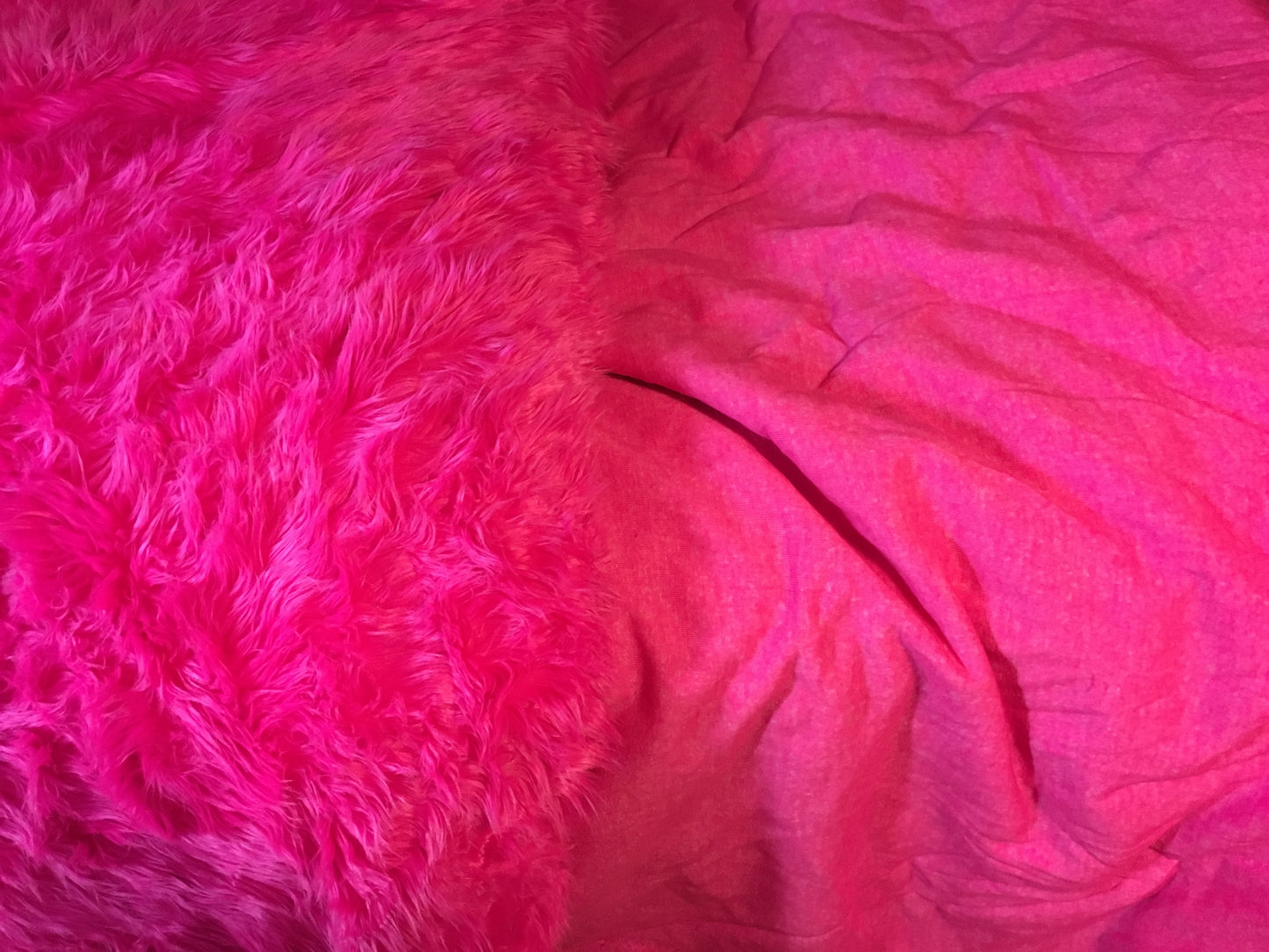 HOT PINK Long Pile Faux Fur