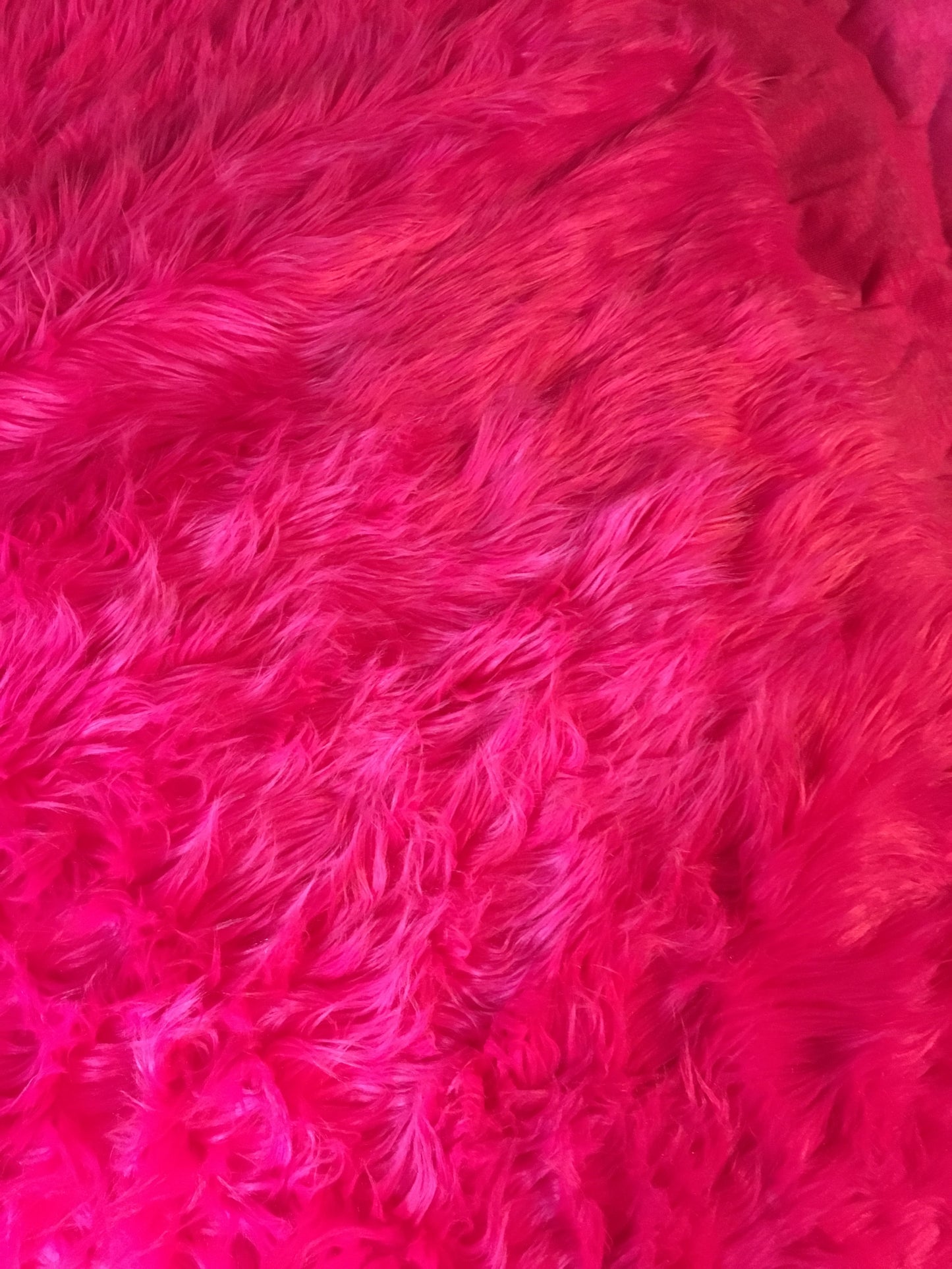 HOT PINK Long Pile Faux Fur