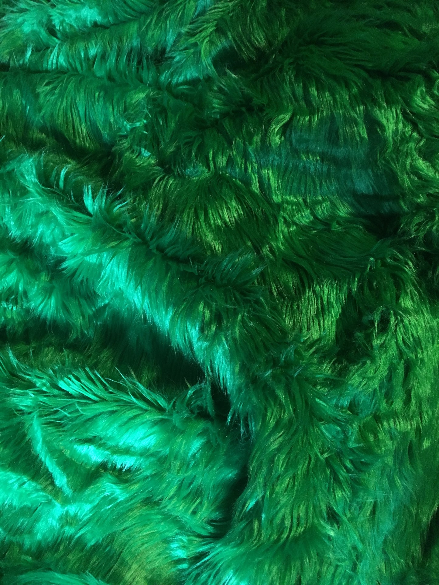 EMERALD GREEN Long Pile Faux Fur