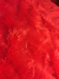 RED Long Pile Faux Fur