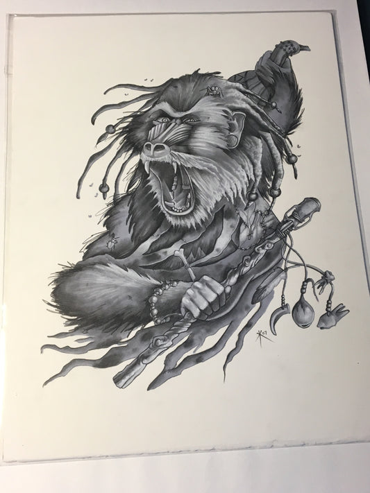 WoD: Changing Breeds - Monkey Witch Drawing