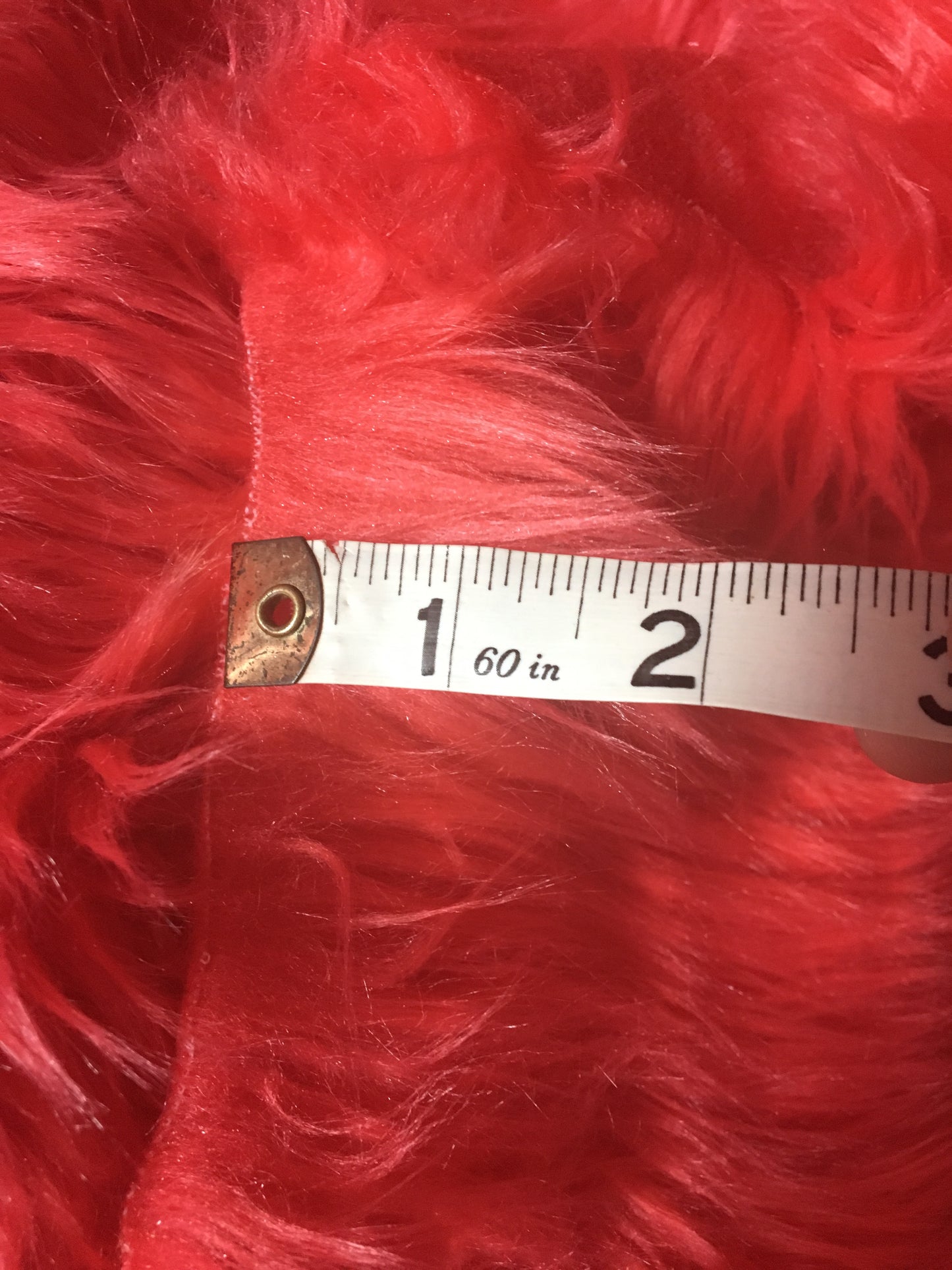 RED Long Pile Faux Fur