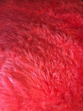 RED Long Pile Faux Fur