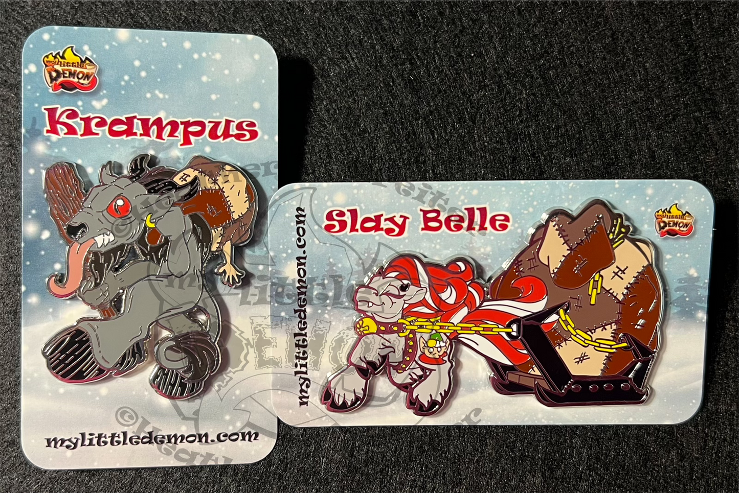 Krampus & Slay Belle Pins